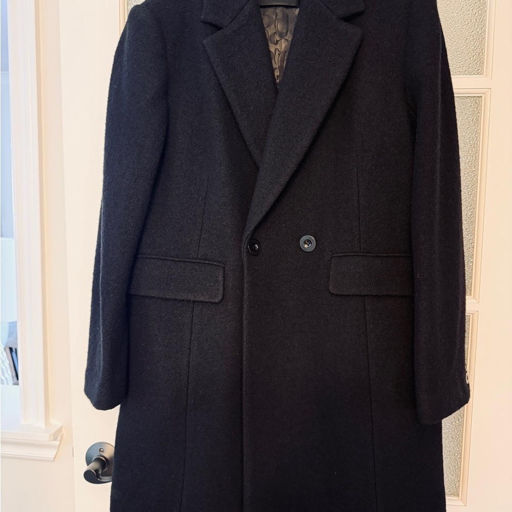 Coach Black Womens Oversized Peacoat